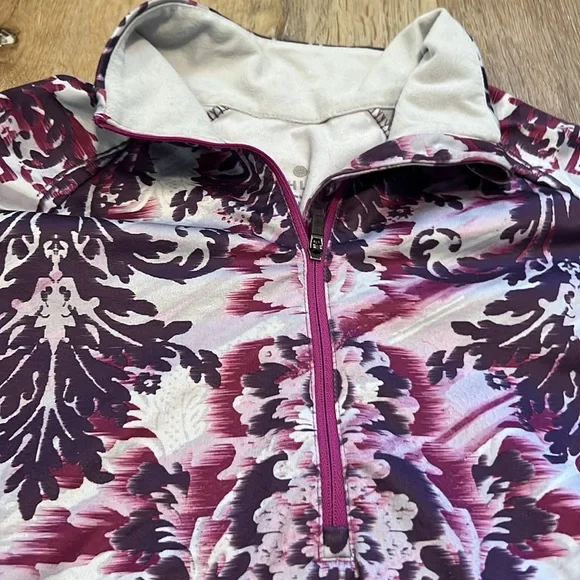 Athleta Quarter Zip Floral Pullover Size Medium - Picture 2 of 8